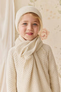 Écharpe en Coton Doux Tricoté Vanille pour Bébés et Enfants Chaleur