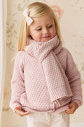 Écharpe en coton tricoté chiné rose pastel doux pour garder bébé et enfant au chaud