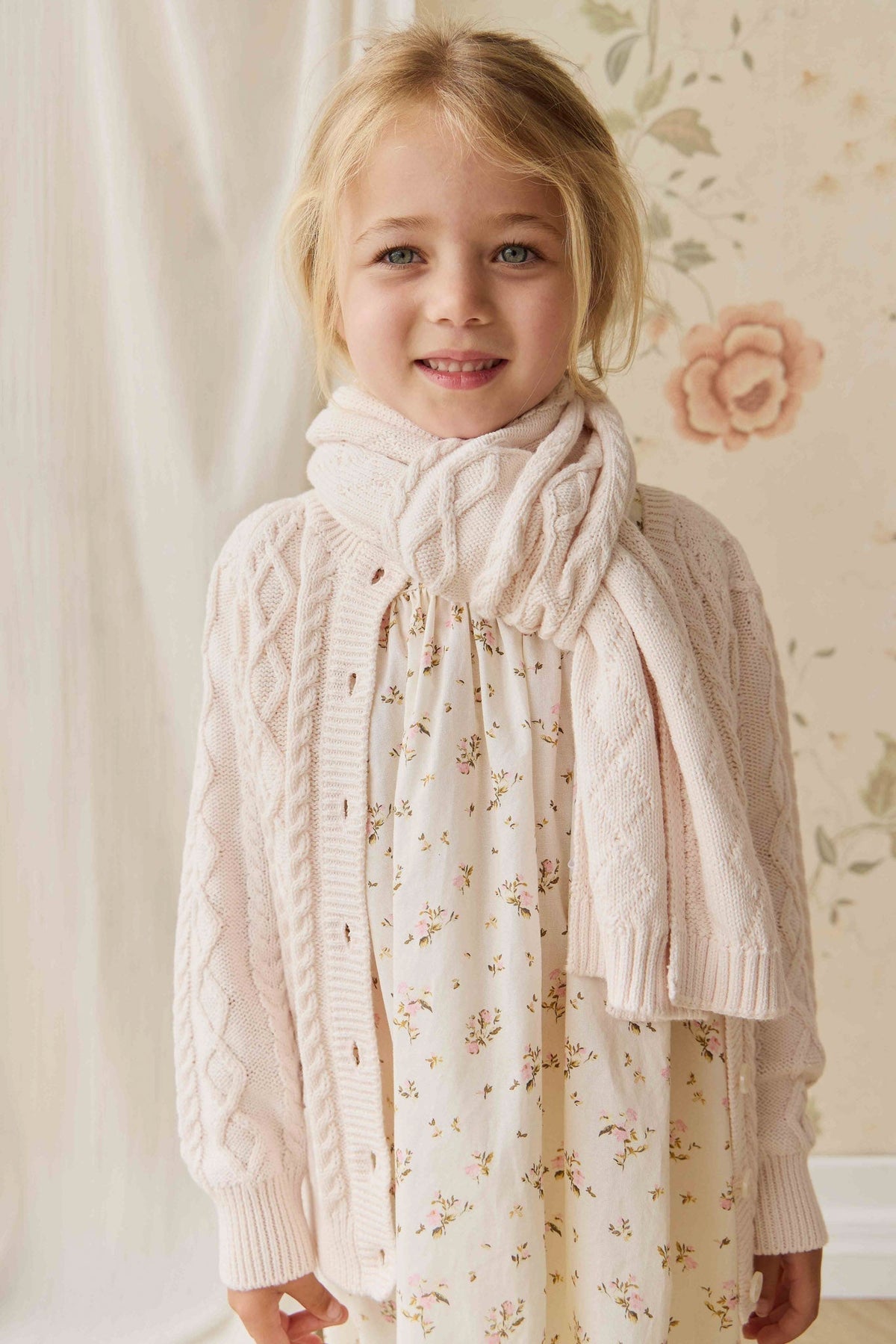 Écharpe en coton tricoté doux mauve pour bébé et enfants