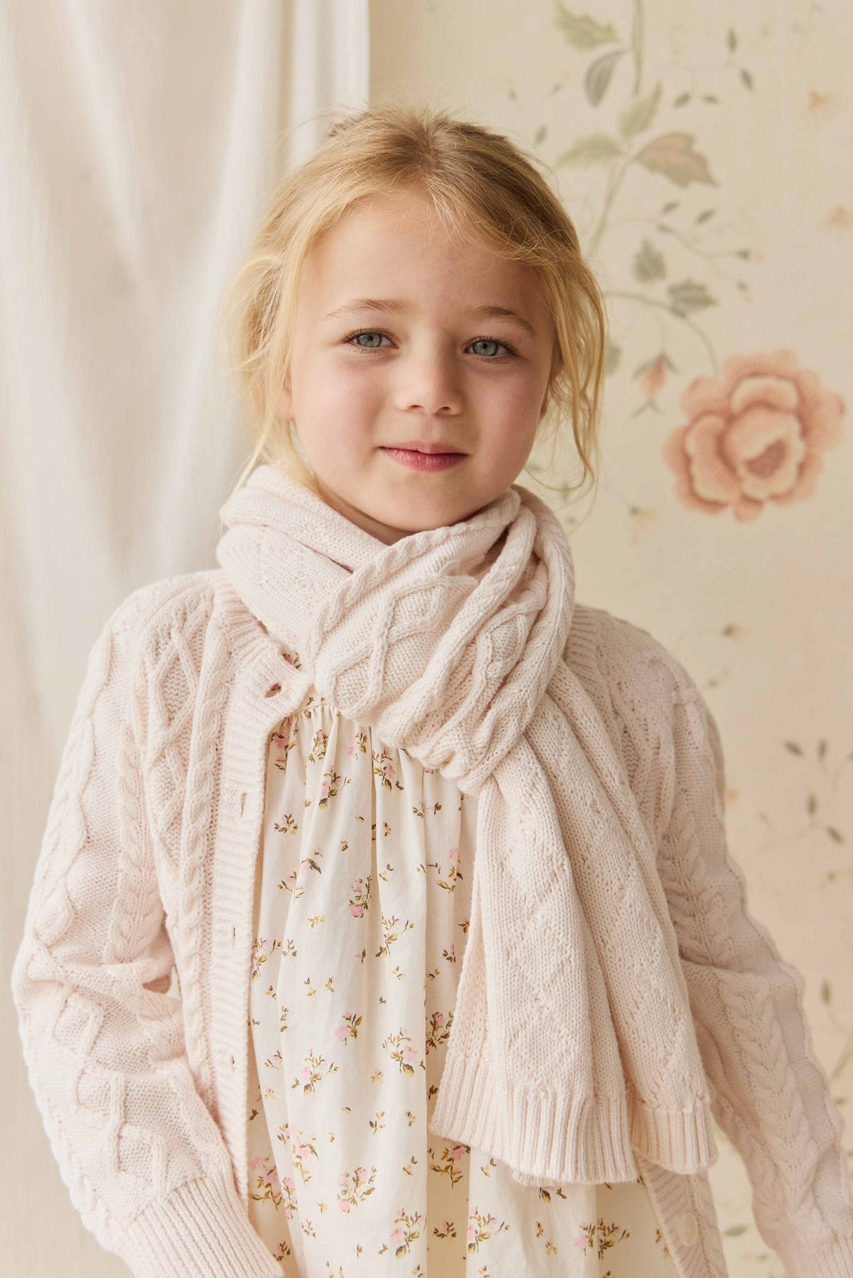 Écharpe en coton tricoté doux mauve pour bébé et enfants