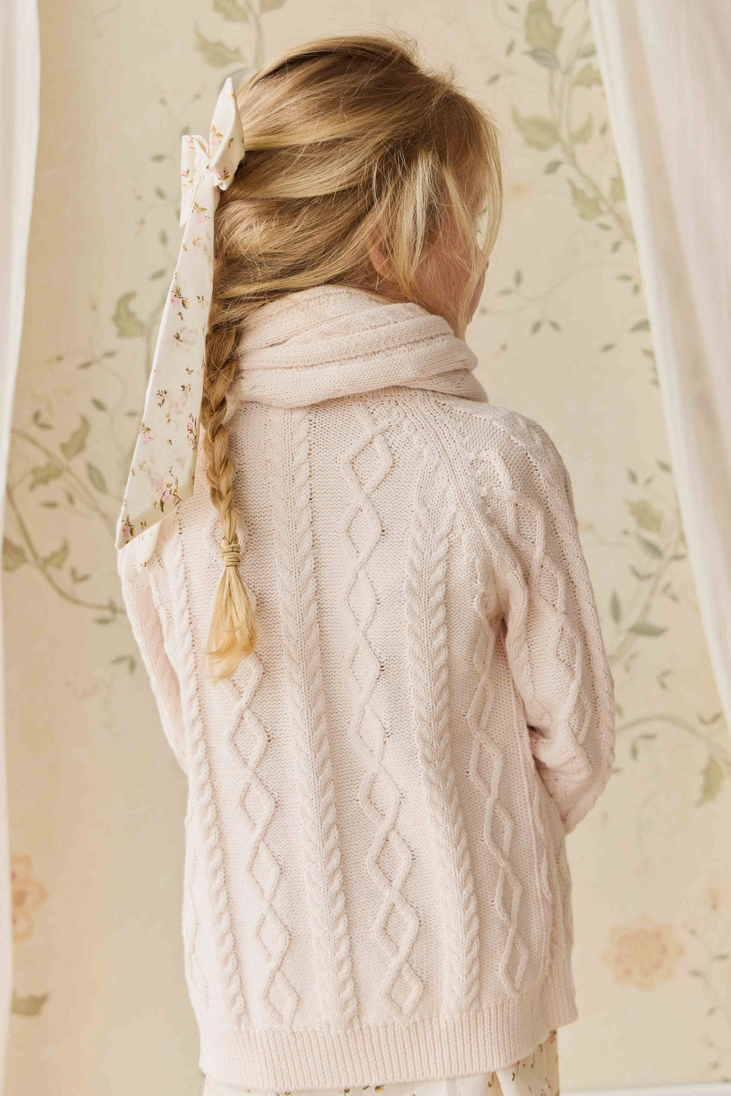 Écharpe en coton tricoté doux mauve pour bébé et enfants
