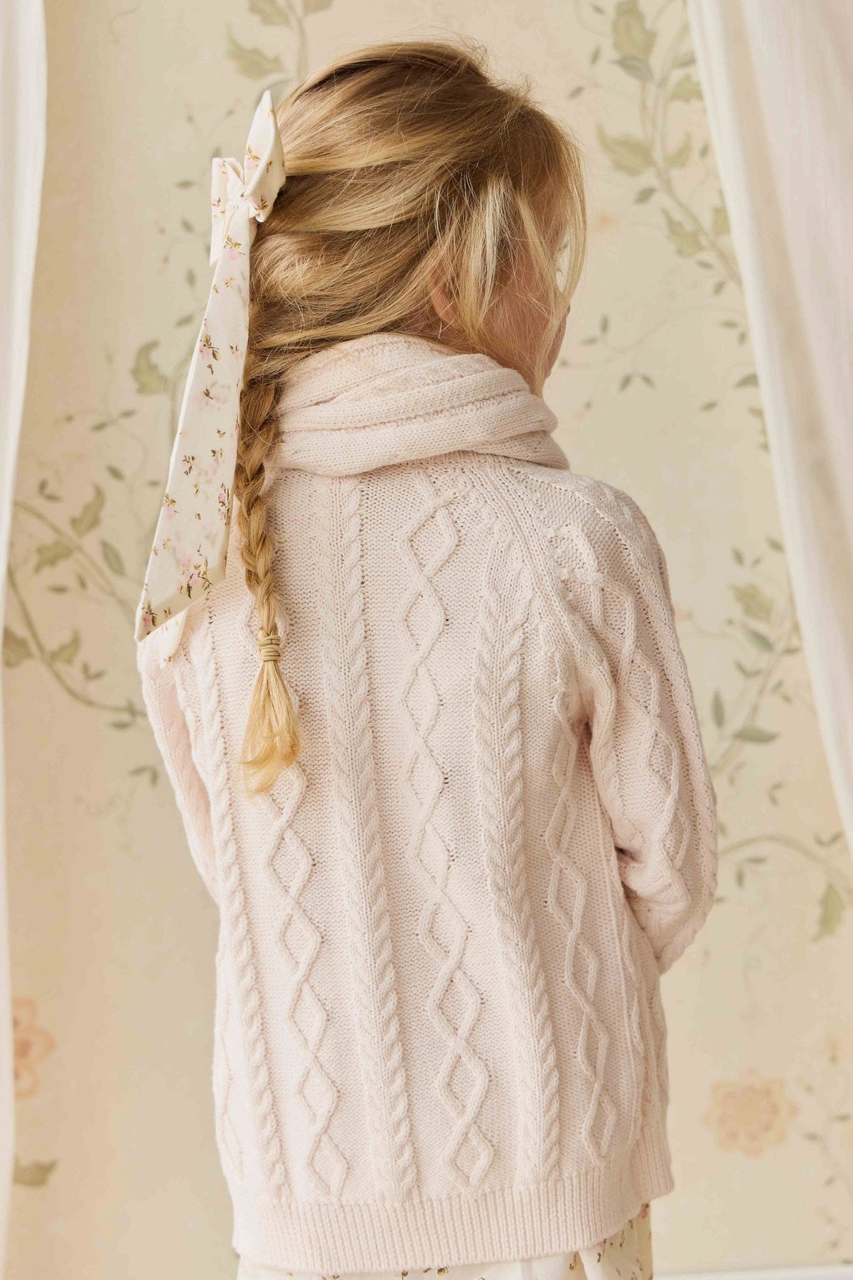 Écharpe en coton tricoté doux mauve pour bébé et enfants