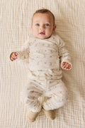 Pyjama à manches longues en coton biologique imprimé lapin de jardin pour bébés et enfants