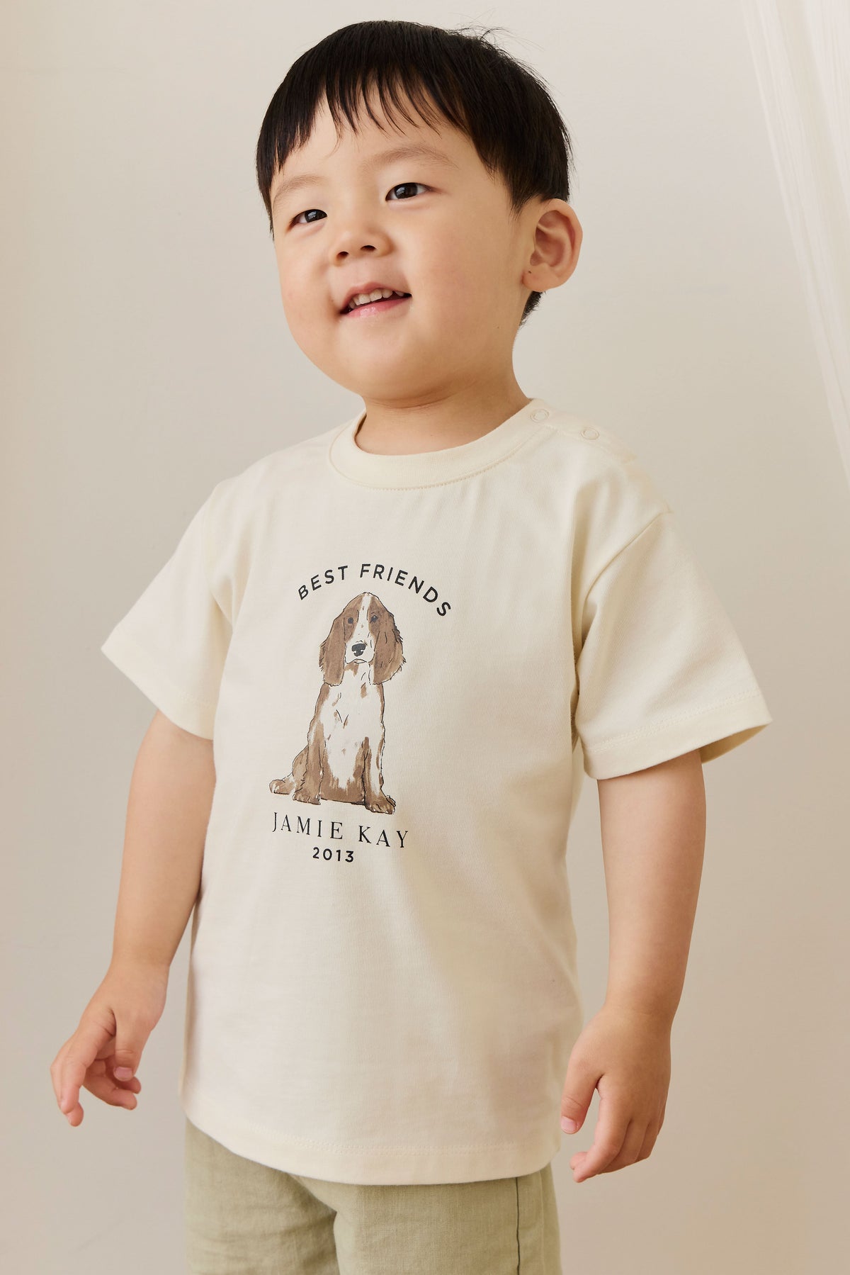 Short décontracté en mélange lin-coton « Lichen » avec taille élastique à cordon de serrage pour enfants