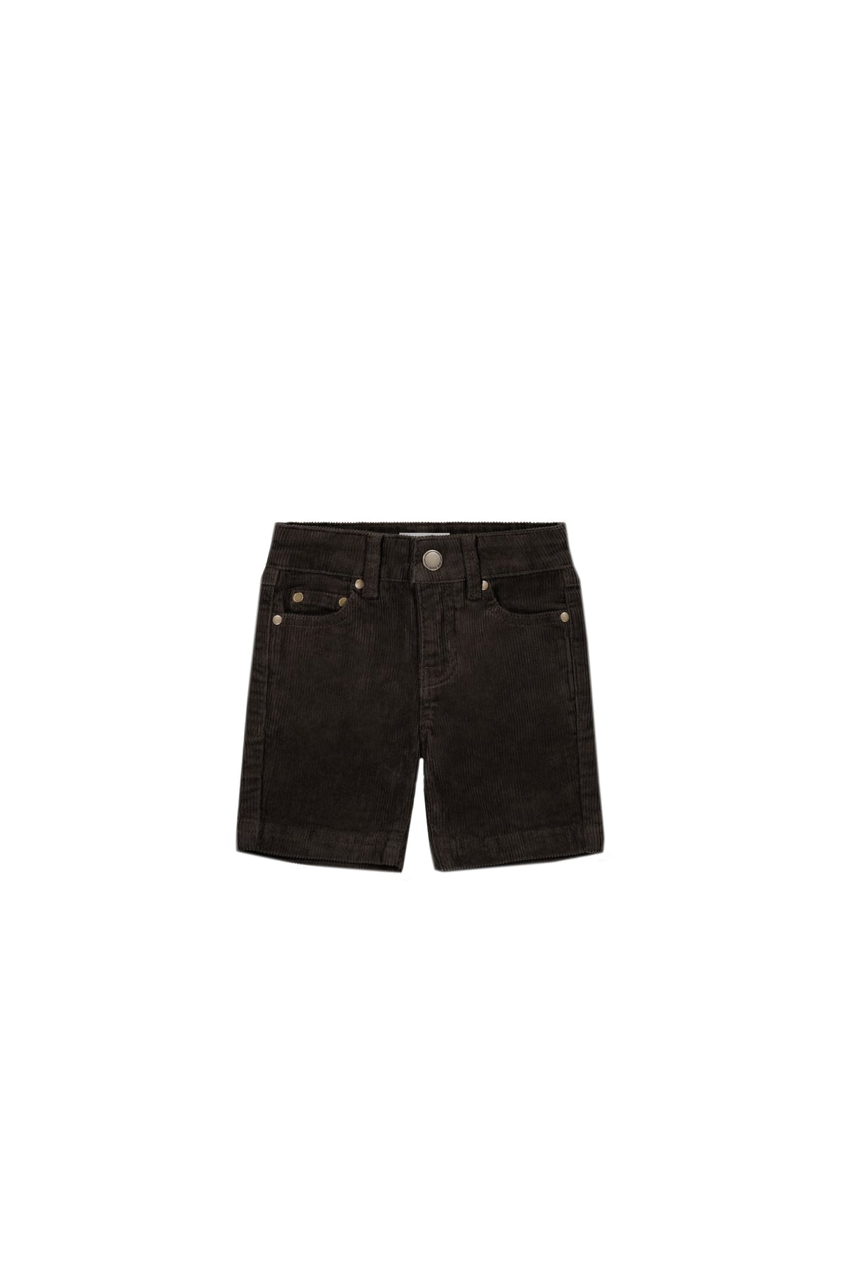 Short décontracté en velours côtelé bistre coton-élasthanne avec taille élastique et poches avant pour enfants