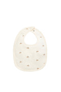 Bavette en coton bio à imprimé glands naturels avec boutons-pression et dos en tissu éponge pour l'alimentation de bébé