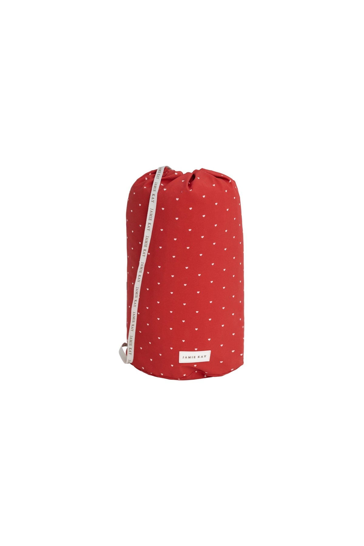 Sac de natation pour enfants en polyester recyclé, imprimé cœurs rouges sportifs, avec cordon de serrage