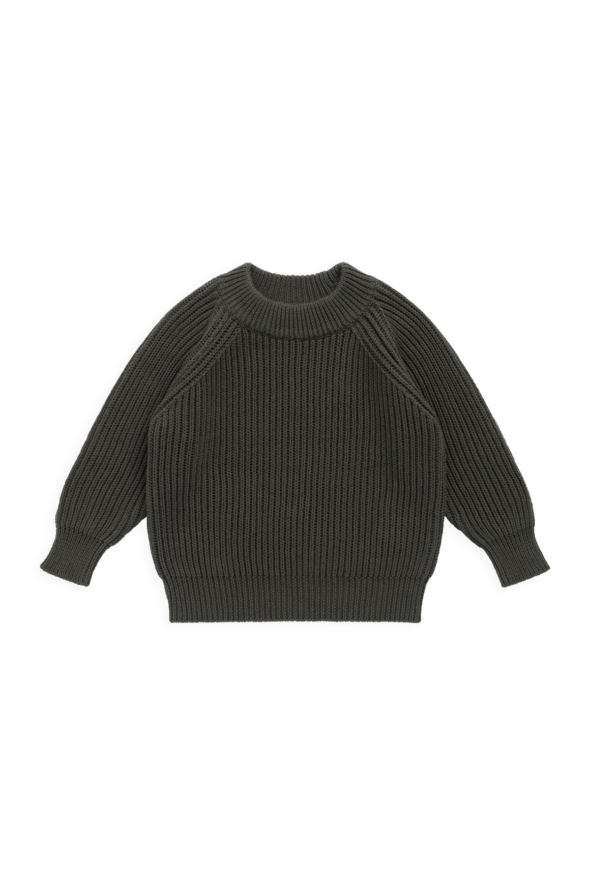 Pull en coton biologique classique en maille côtelée à coupe décontractée pour superposer bébé et enfant
