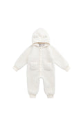 Combinaison molletonnée une pièce douillette en sherpa recyclé avec oreilles d'ours et boutons-pression pour bébé et tout-petit