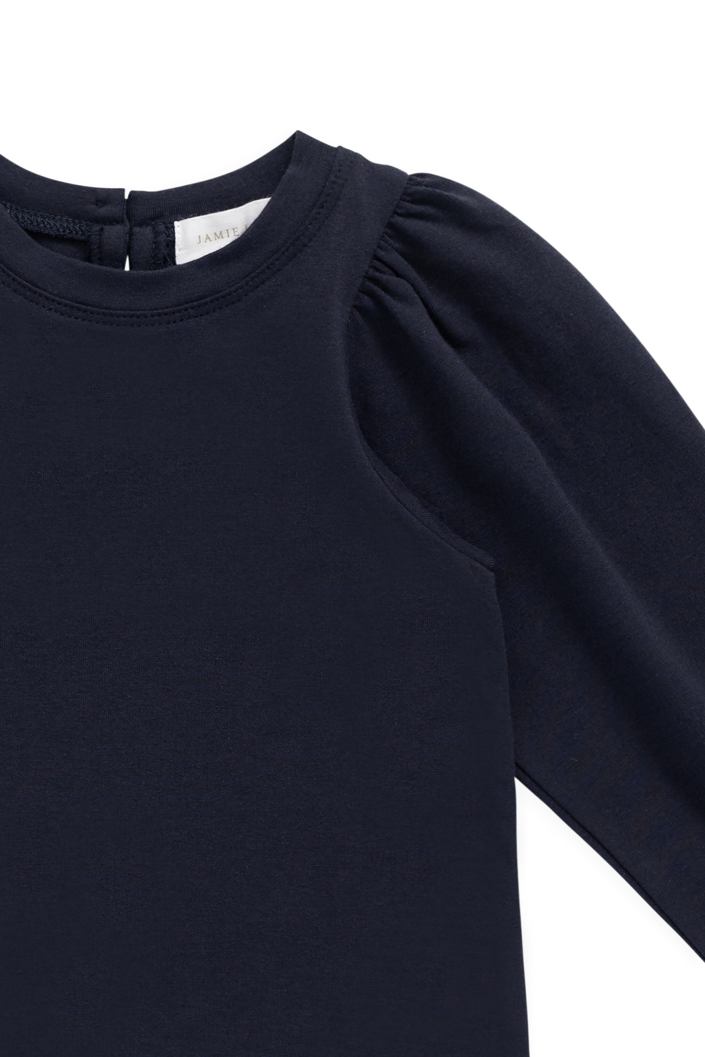 Haut élégant à manches longues bouffantes en coton Pima avec poignets élastiqués pour bébés et filles