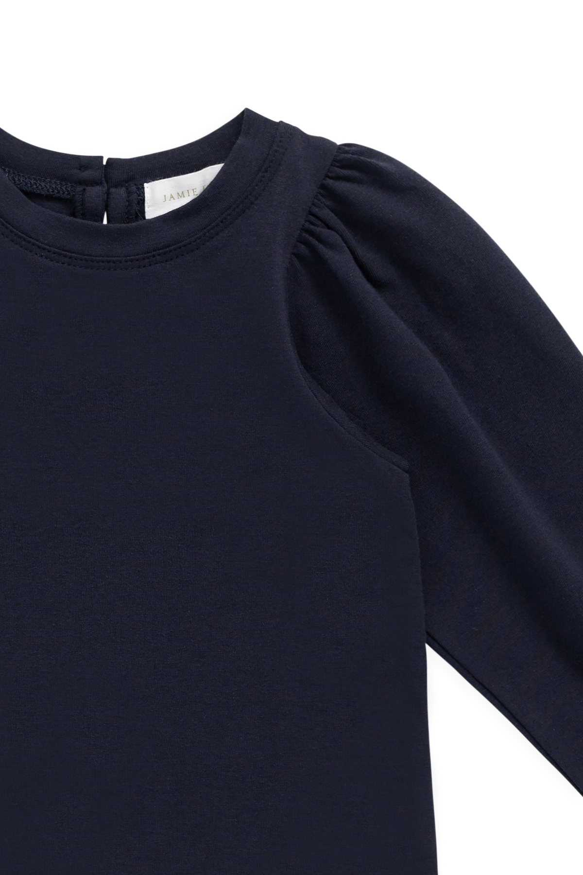 Haut élégant à manches longues bouffantes en coton Pima avec poignets élastiqués pour bébés et filles