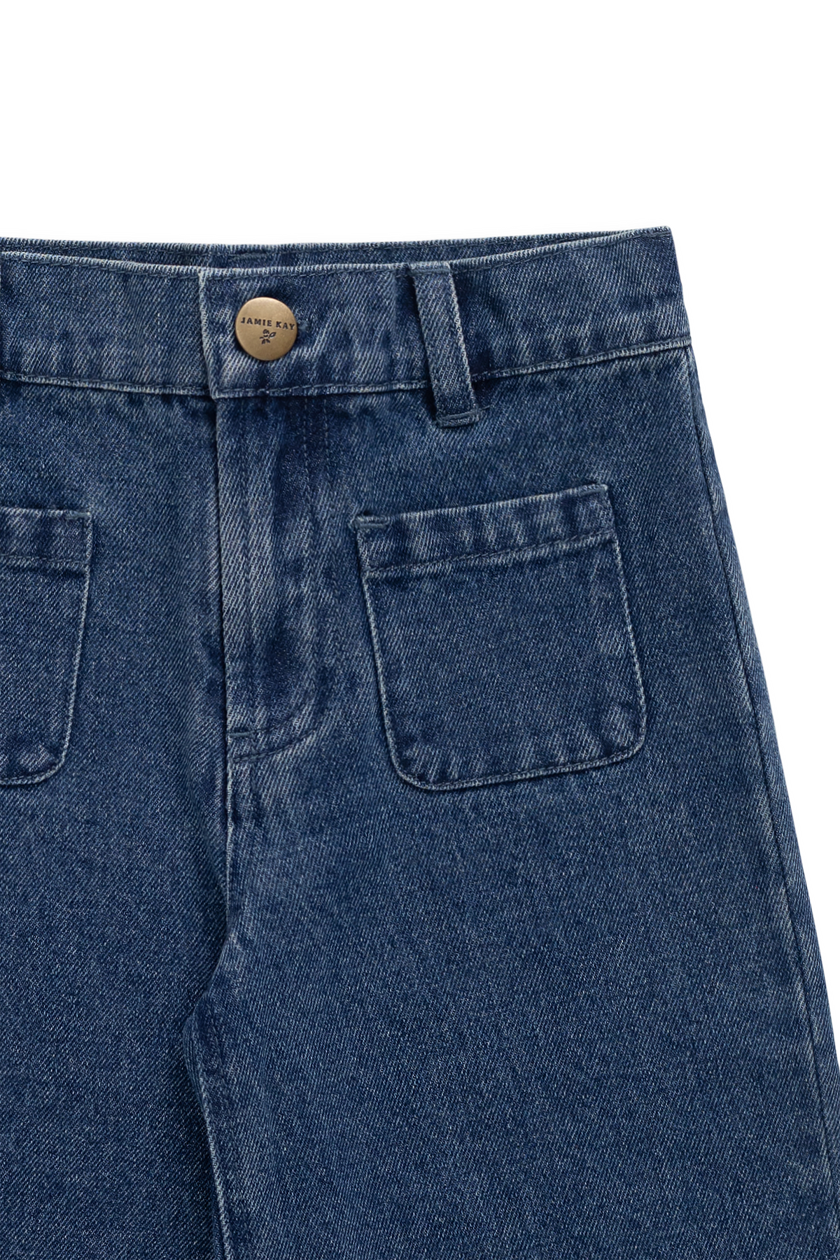 Pantalon large en jean classique décontracté en coton-élasthanne avec poches avant pour enfants